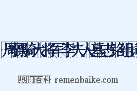 周骠骑大将军李夫人墓志铭组词是什么意思的图片